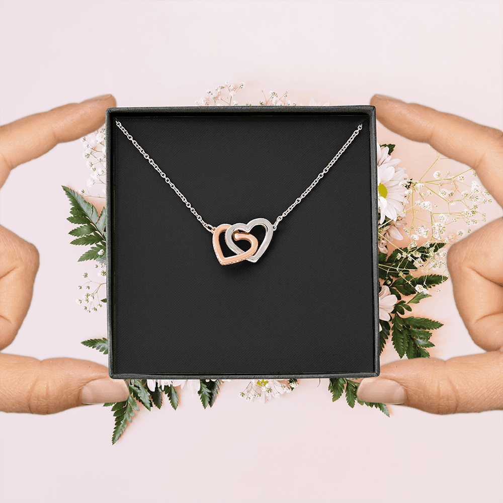 Interlock Heart Necklace with a Luxury  Box - Gift For Anniversary, Birthday, Christmas or Valentine Day