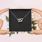 Interlock Heart Necklace with a Luxury  Box - Gift For Anniversary, Birthday, Christmas or Valentine Day