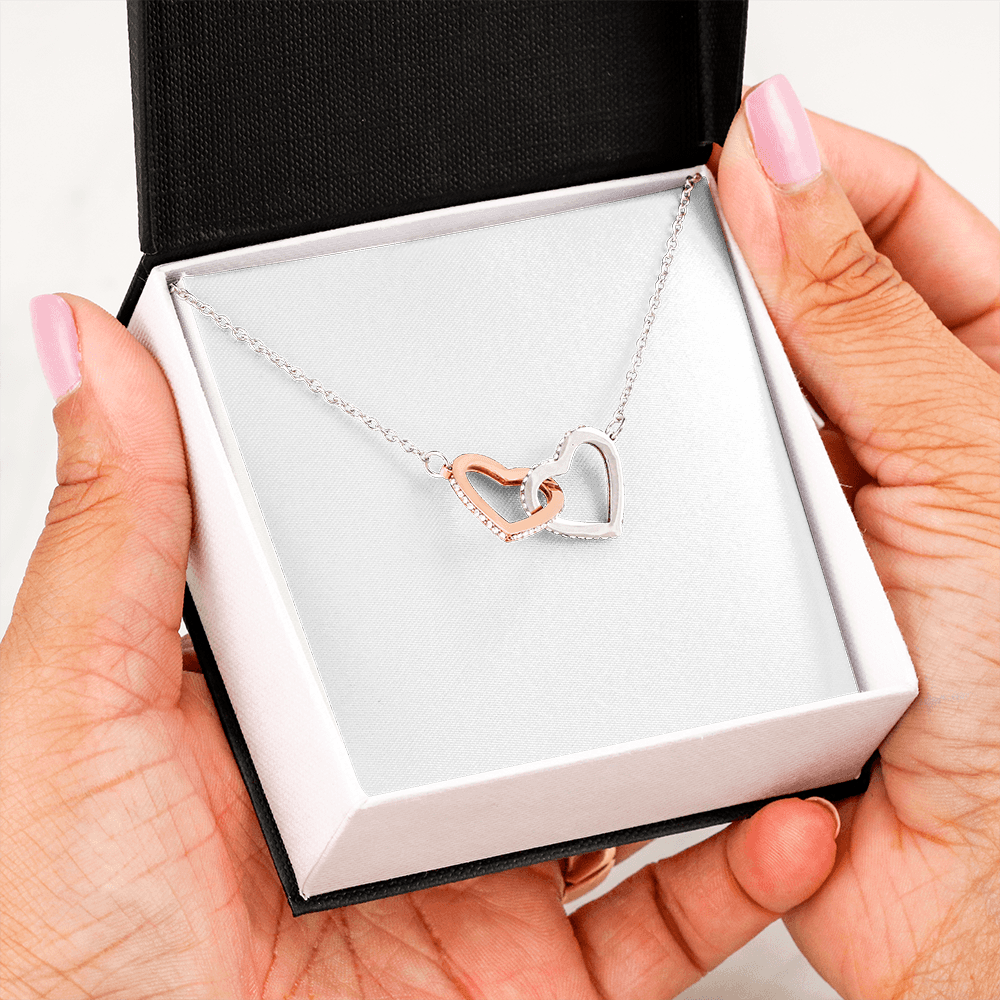 Gift For Her - Interlock Heart Necklace with a Luxury  Box - Gift For Anniversary, Birthday, Christmas or Valentine Day