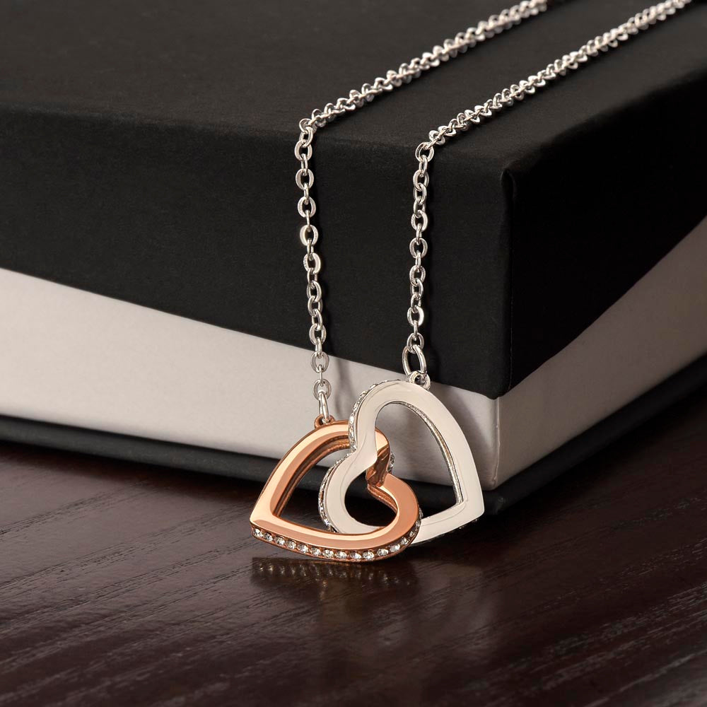 Gift For Her - Interlock Heart Necklace with a Luxury  Box - Gift For Anniversary, Birthday, Christmas or Valentine Day