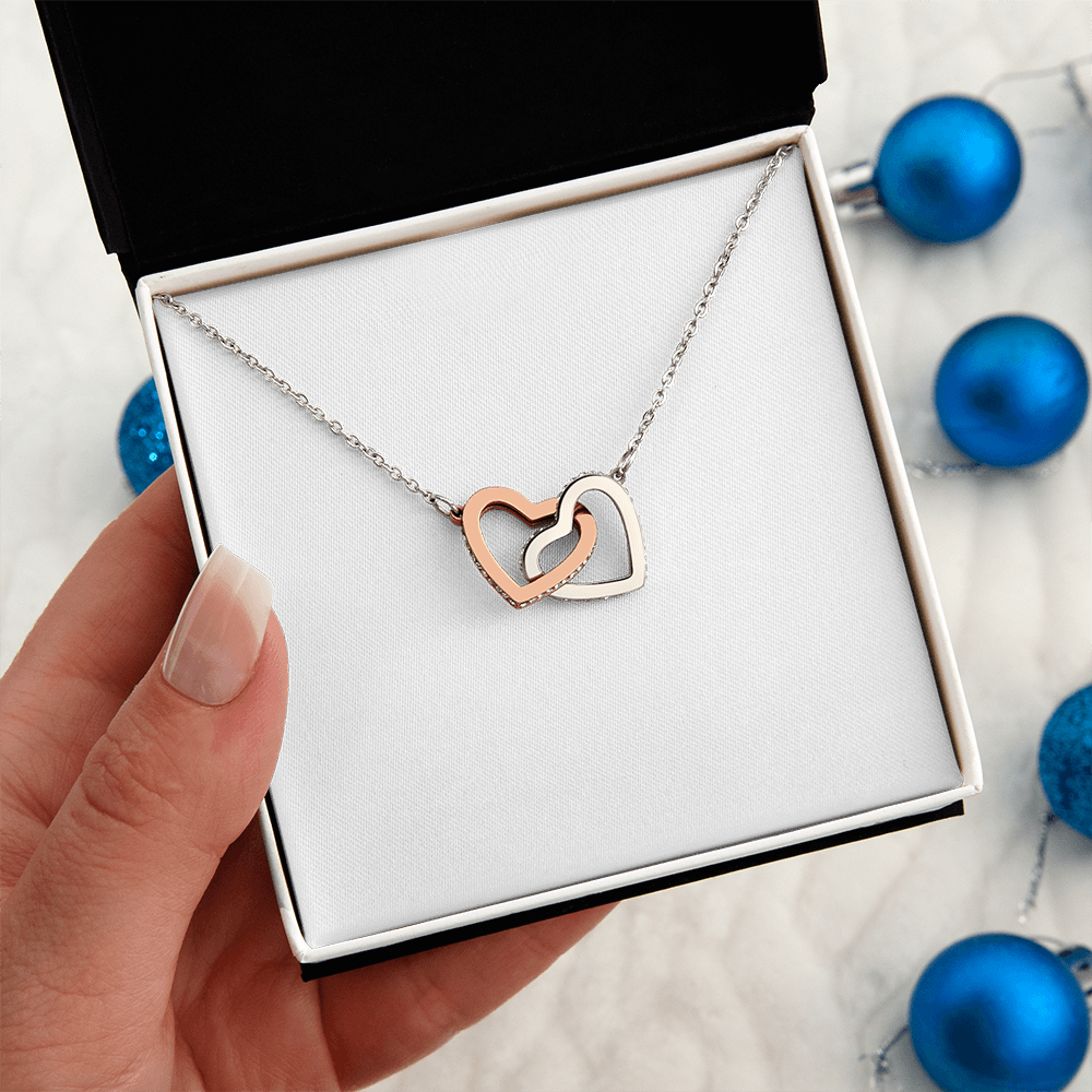Gift For Her - Interlock Heart Necklace with a Luxury  Box - Gift For Anniversary, Birthday, Christmas or Valentine Day