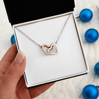 Gift For Her - Interlock Heart Necklace with a Luxury  Box - Gift For Anniversary, Birthday, Christmas or Valentine Day