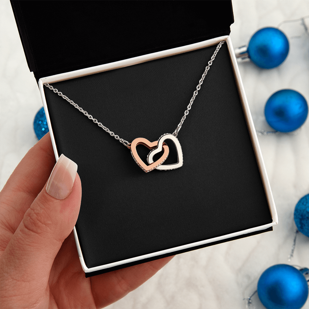 Interlock Heart Necklace with a Luxury  Box - Gift For Anniversary, Birthday, Christmas or Valentine Day