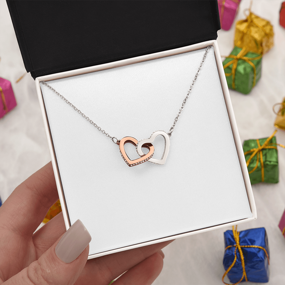 Gift For Her - Interlock Heart Necklace with a Luxury  Box - Gift For Anniversary, Birthday, Christmas or Valentine Day