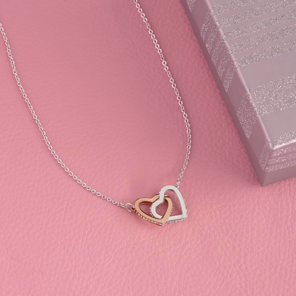 Gift For Her - Interlock Heart Necklace with a Luxury  Box - Gift For Anniversary, Birthday, Christmas or Valentine Day