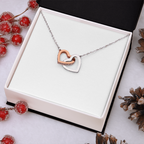 Gift For Her - Interlock Heart Necklace with a Luxury  Box - Gift For Anniversary, Birthday, Christmas or Valentine Day