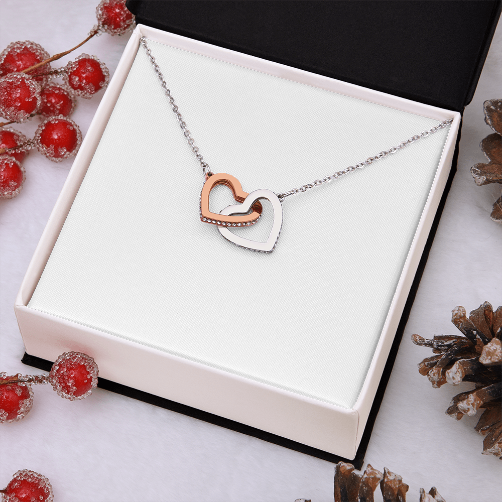 Gift For Her - Interlock Heart Necklace with a Luxury  Box - Gift For Anniversary, Birthday, Christmas or Valentine Day