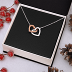 Interlock Heart Necklace with a Luxury  Box - Gift For Anniversary, Birthday, Christmas or Valentine Day