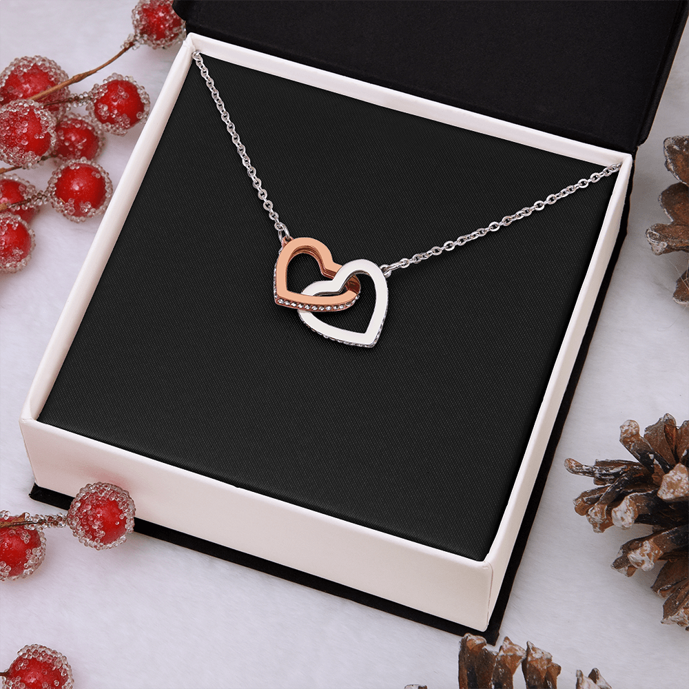 Interlock Heart Necklace with a Luxury  Box - Gift For Anniversary, Birthday, Christmas or Valentine Day