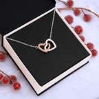 Interlock Heart Necklace with a Luxury  Box - Gift For Anniversary, Birthday, Christmas or Valentine Day