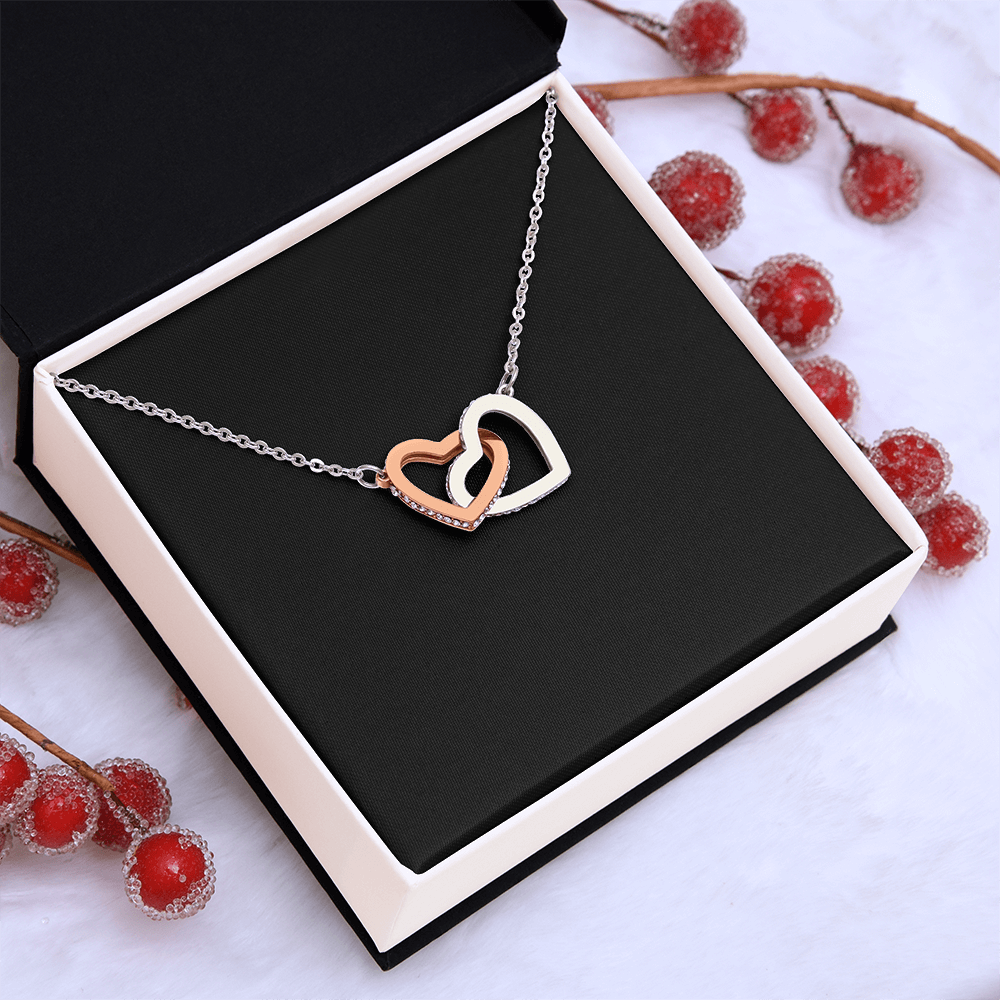 Interlock Heart Necklace with a Luxury  Box - Gift For Anniversary, Birthday, Christmas or Valentine Day
