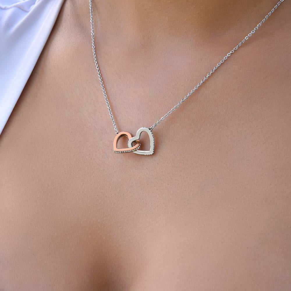 Interlock Heart Necklace with a Luxury  Box - Gift For Anniversary, Birthday, Christmas or Valentine Day