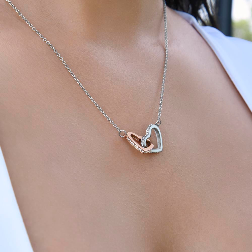 Gift For Her - Interlock Heart Necklace with a Luxury  Box - Gift For Anniversary, Birthday, Christmas or Valentine Day