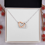 Gift For Her - Interlock Heart Necklace with a Luxury  Box - Gift For Anniversary, Birthday, Christmas or Valentine Day