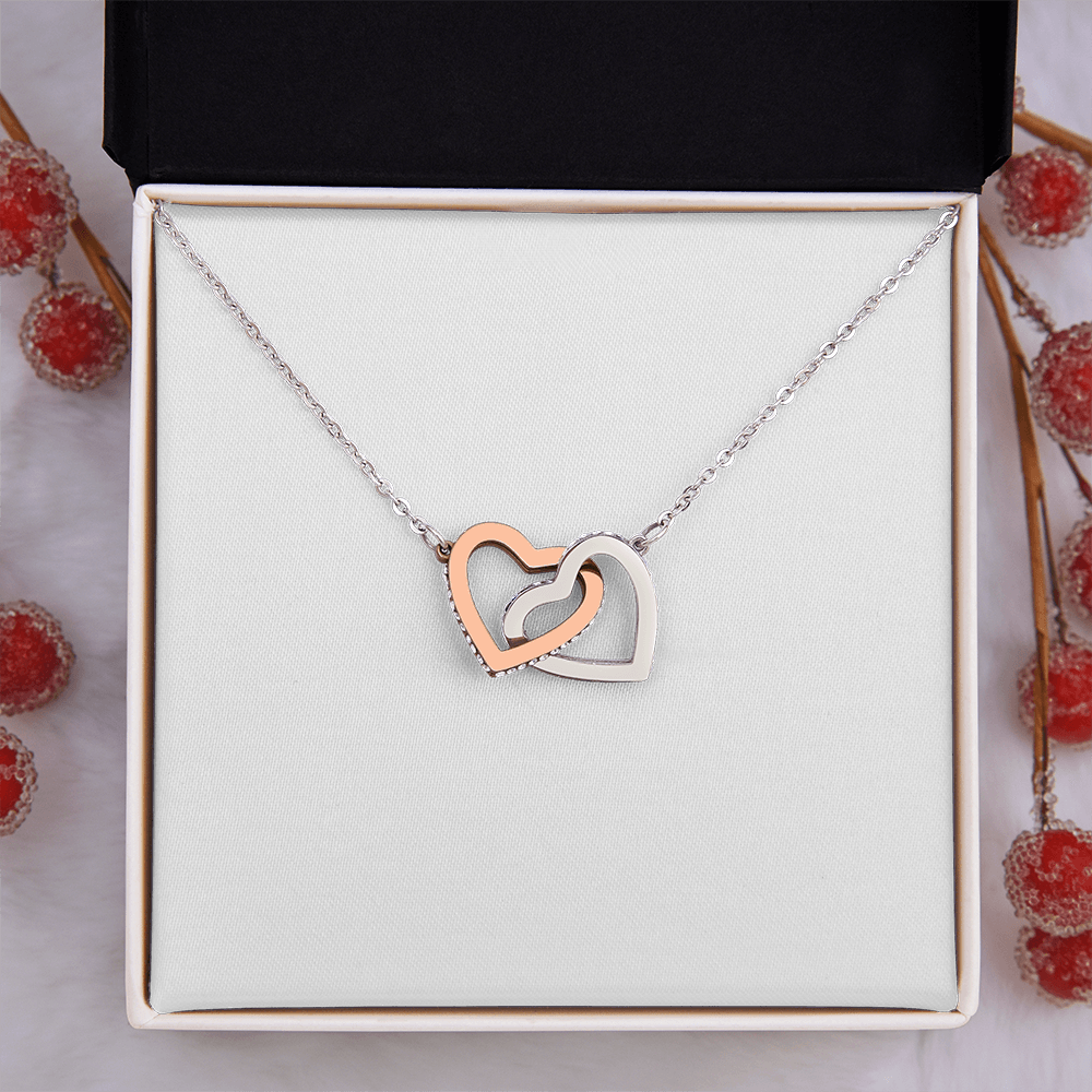 Gift For Her - Interlock Heart Necklace with a Luxury  Box - Gift For Anniversary, Birthday, Christmas or Valentine Day