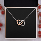 Interlock Heart Necklace with a Luxury  Box - Gift For Anniversary, Birthday, Christmas or Valentine Day