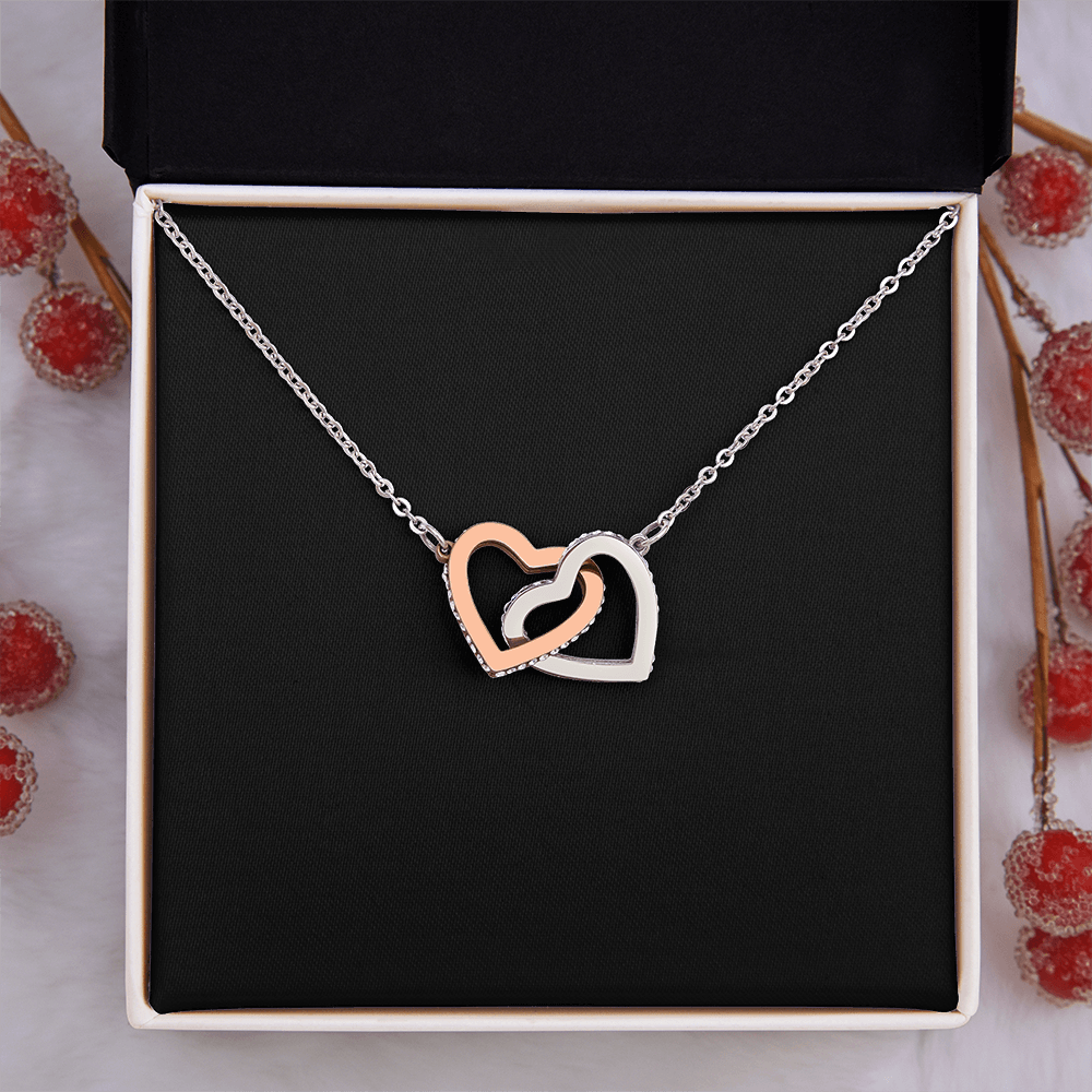 Interlock Heart Necklace with a Luxury  Box - Gift For Anniversary, Birthday, Christmas or Valentine Day