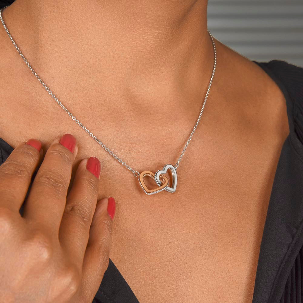 Gift For Her - Interlock Heart Necklace with a Luxury  Box - Gift For Anniversary, Birthday, Christmas or Valentine Day