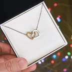 Gift For Her - Interlock Heart Necklace with a Luxury  Box - Gift For Anniversary, Birthday, Christmas or Valentine Day