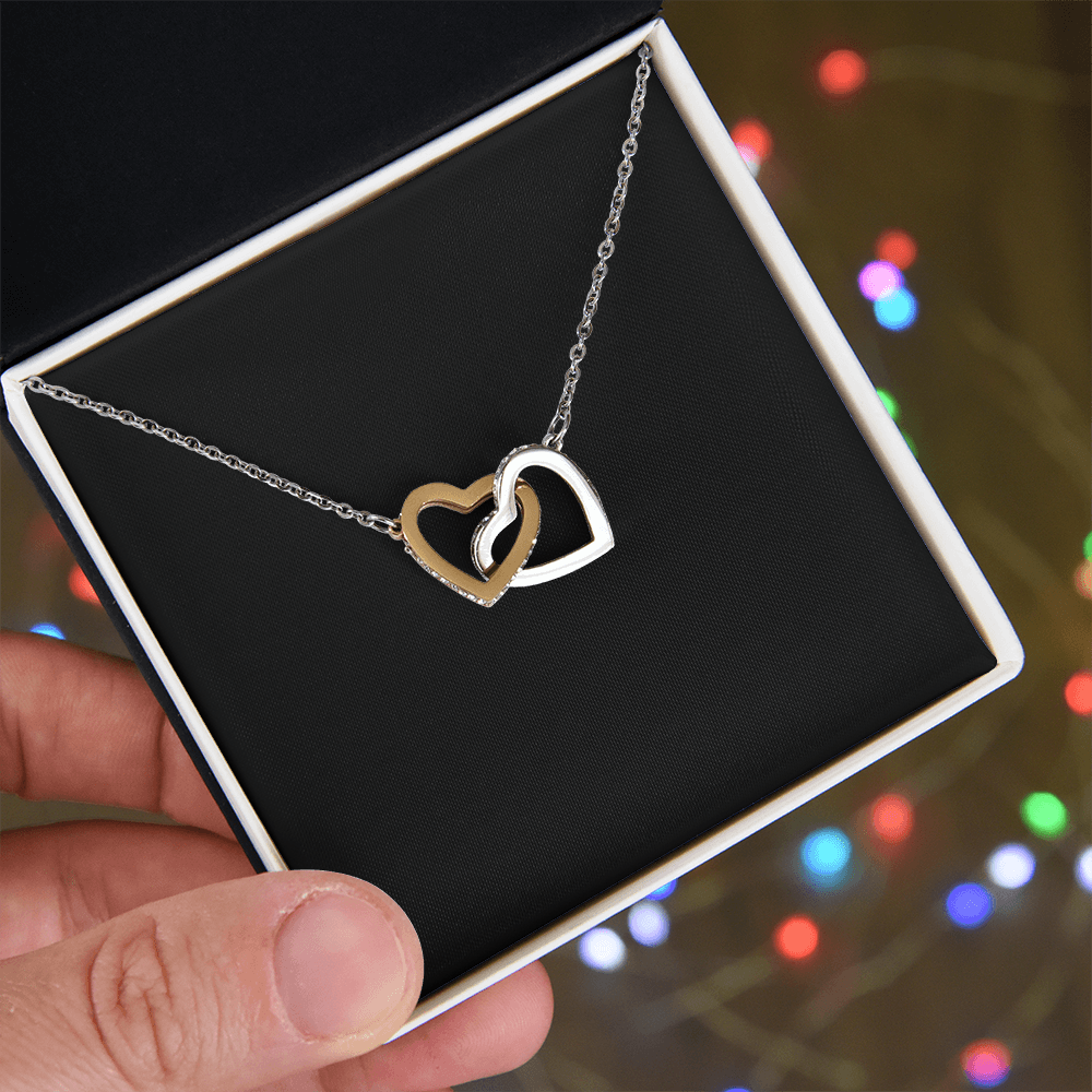 Interlock Heart Necklace with a Luxury  Box - Gift For Anniversary, Birthday, Christmas or Valentine Day