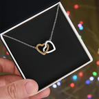 Interlock Heart Necklace with a Luxury  Box - Gift For Anniversary, Birthday, Christmas or Valentine Day
