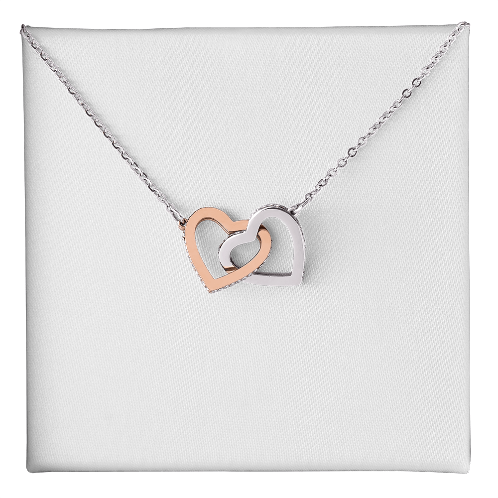 Gift For Her - Interlock Heart Necklace with a Luxury  Box - Gift For Anniversary, Birthday, Christmas or Valentine Day