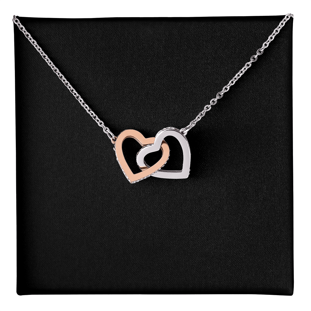 Interlock Heart Necklace with a Luxury  Box - Gift For Anniversary, Birthday, Christmas or Valentine Day