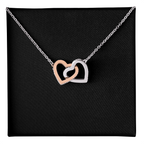 Interlock Heart Necklace with a Luxury  Box - Gift For Anniversary, Birthday, Christmas or Valentine Day