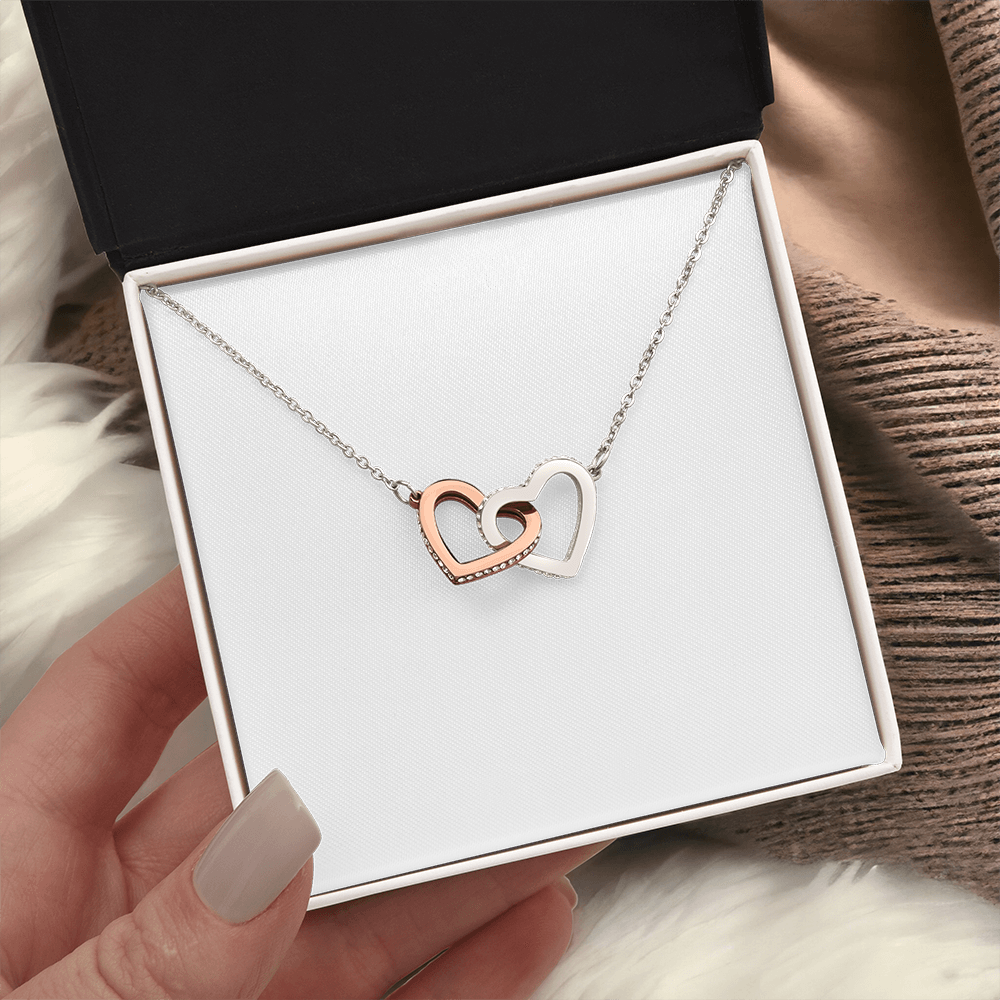 Gift For Her - Interlock Heart Necklace with a Luxury  Box - Gift For Anniversary, Birthday, Christmas or Valentine Day