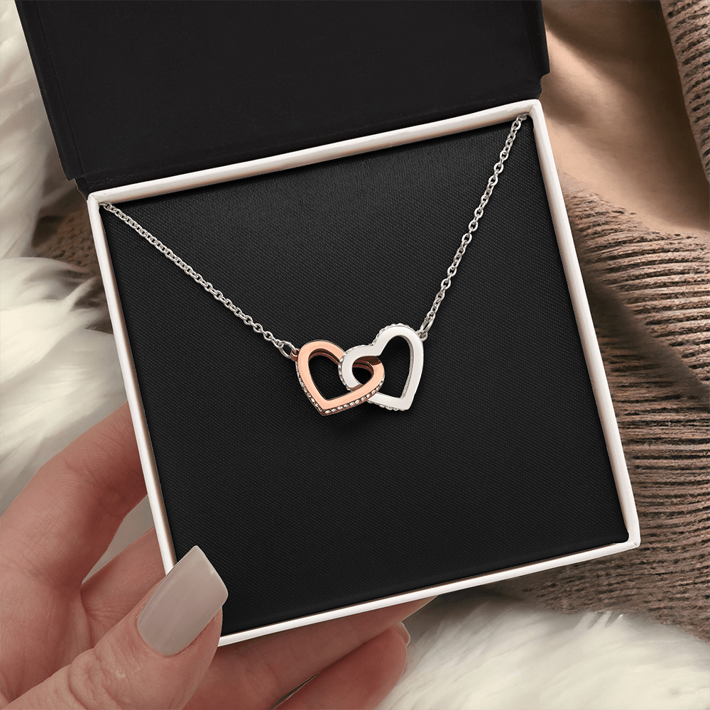 Interlock Heart Necklace with a Luxury  Box - Gift For Anniversary, Birthday, Christmas or Valentine Day