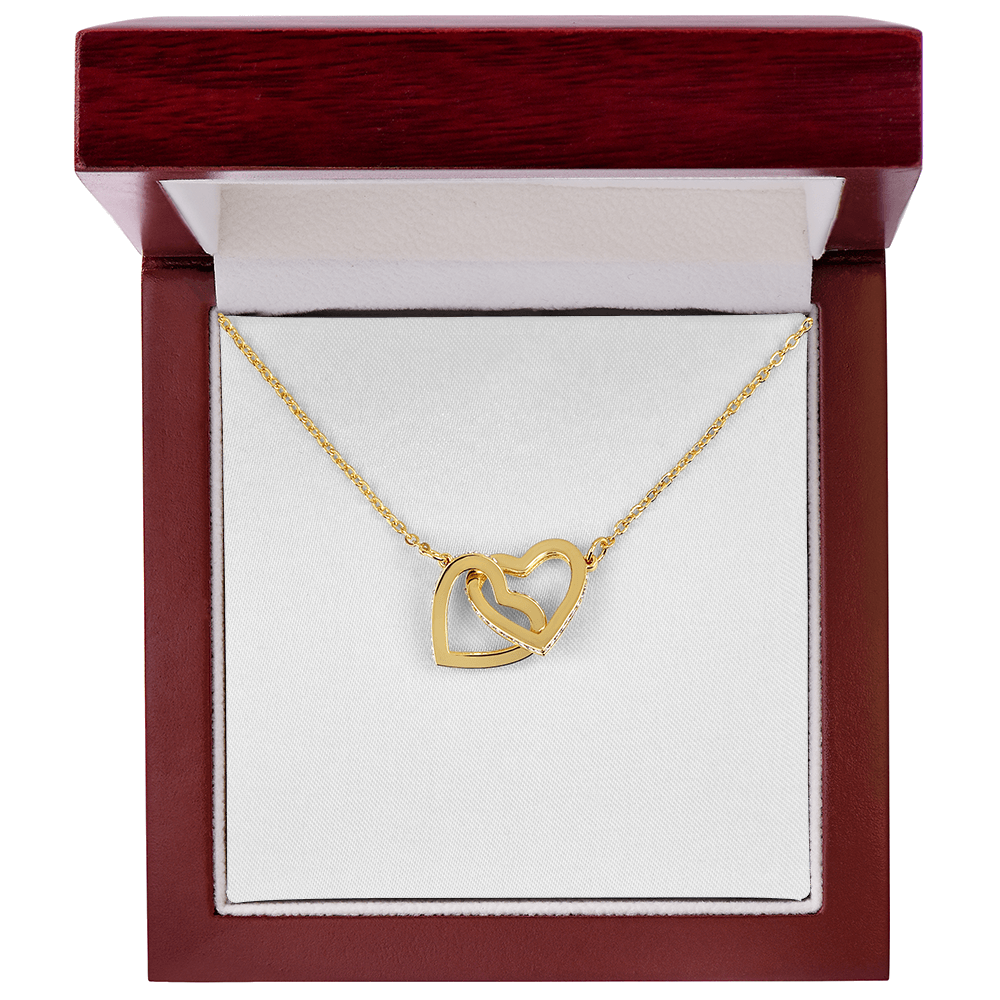 Gift For Her - Interlock Heart Necklace with a Luxury  Box - Gift For Anniversary, Birthday, Christmas or Valentine Day