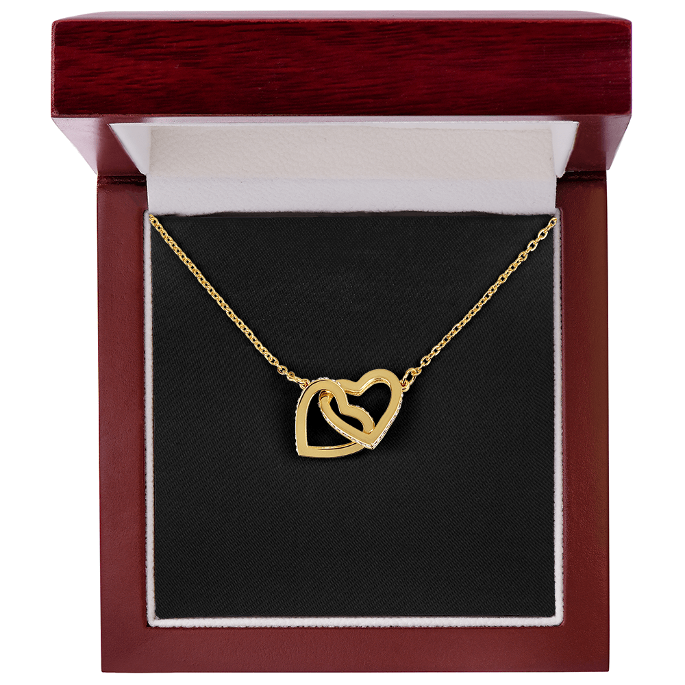 Interlock Heart Necklace with a Luxury  Box - Gift For Anniversary, Birthday, Christmas or Valentine Day