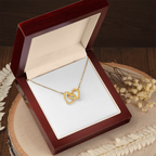 Gift For Her - Interlock Heart Necklace with a Luxury  Box - Gift For Anniversary, Birthday, Christmas or Valentine Day