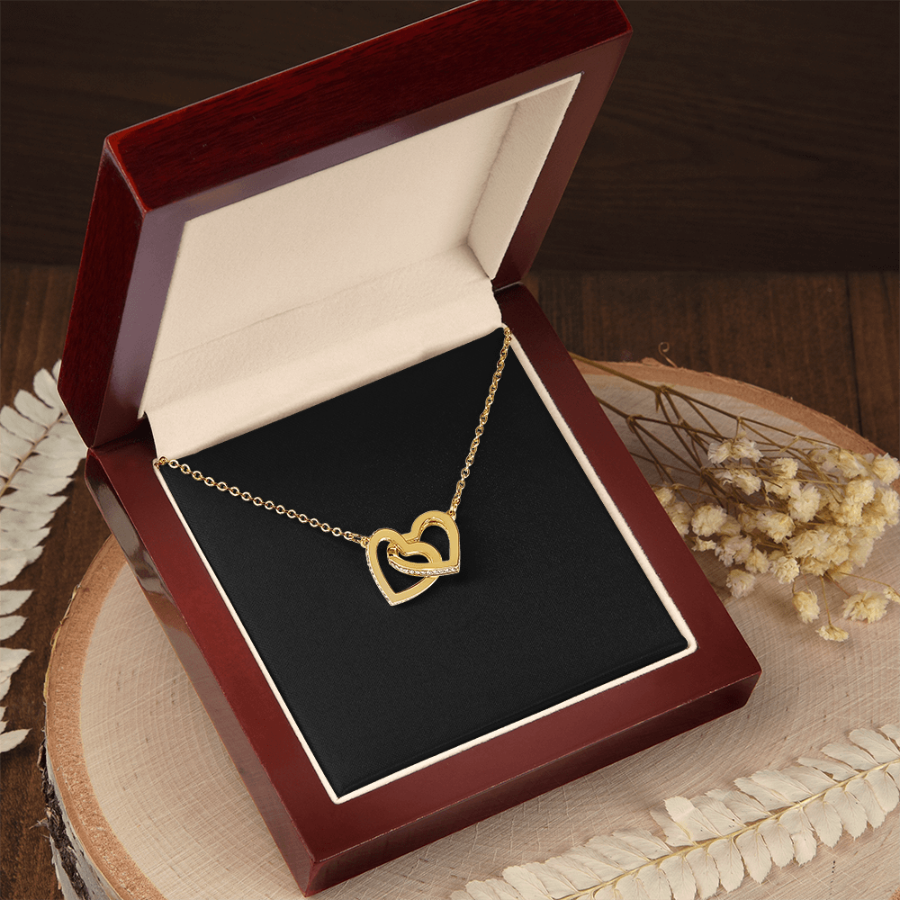 Interlock Heart Necklace with a Luxury  Box - Gift For Anniversary, Birthday, Christmas or Valentine Day