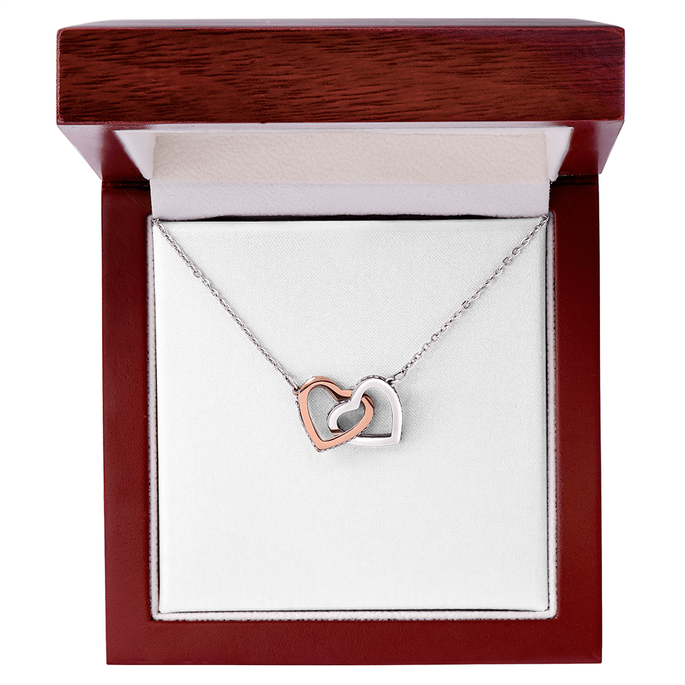 Gift For Her - Interlock Heart Necklace with a Luxury  Box - Gift For Anniversary, Birthday, Christmas or Valentine Day