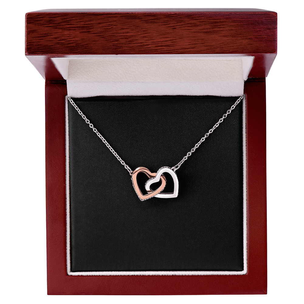 Interlock Heart Necklace with a Luxury  Box - Gift For Anniversary, Birthday, Christmas or Valentine Day