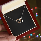 Interlock Heart Necklace with a Luxury  Box - Gift For Anniversary, Birthday, Christmas or Valentine Day