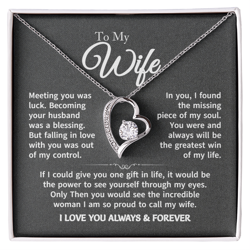 Gift For Wife - Gold Plated Heart Necklace To My Wife For Her Birthday, Valentine's Day, Christmas, Anniversary