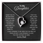 Gift For Daughter Necklace From Dad With Heartfelt Message - Jewelry Gifts For Graduation for Her From Mom or Daddy