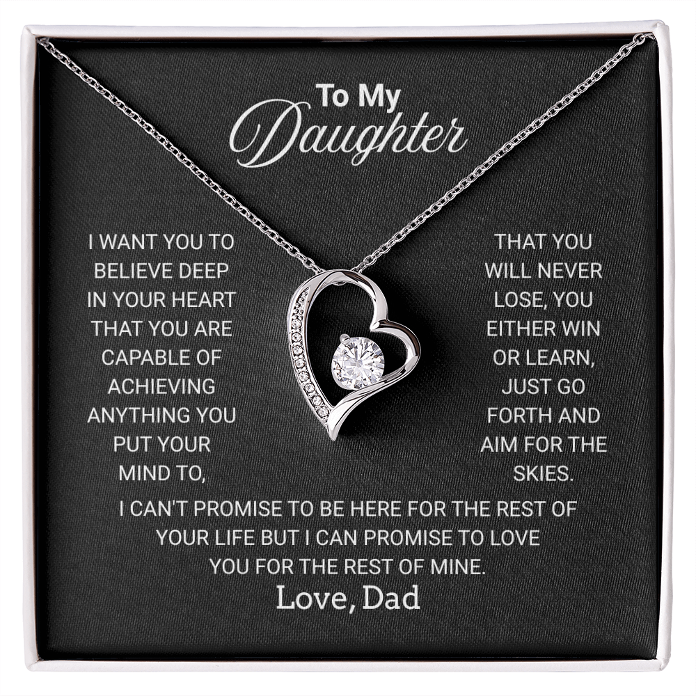 Gift For Daughter Necklace From Dad With Heartfelt Message - Jewelry Gifts For Graduation for Her From Mom or Daddy