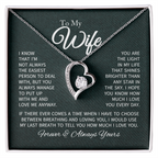 To My Wife Necklace From Husband With Heartfelt Message - Gift For Wife - Anniversary, Birthday, Christmas or Valentine Day Gifts