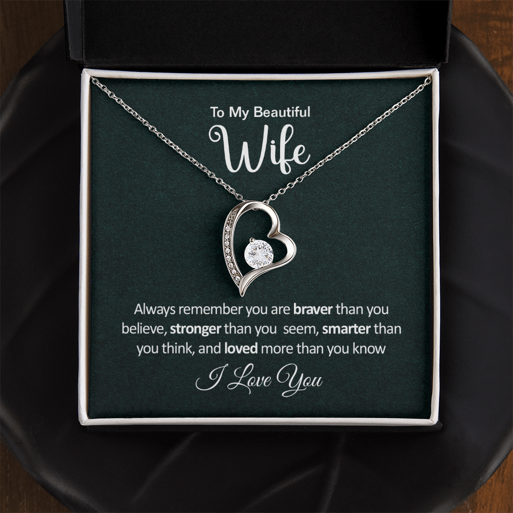 Gifts for Wife from Husband - Soulmate Necklace with Heartfelt Message Card & Box - Anniversary, Birthday, Christmas or Valentine's Day Gift for Girlfriend