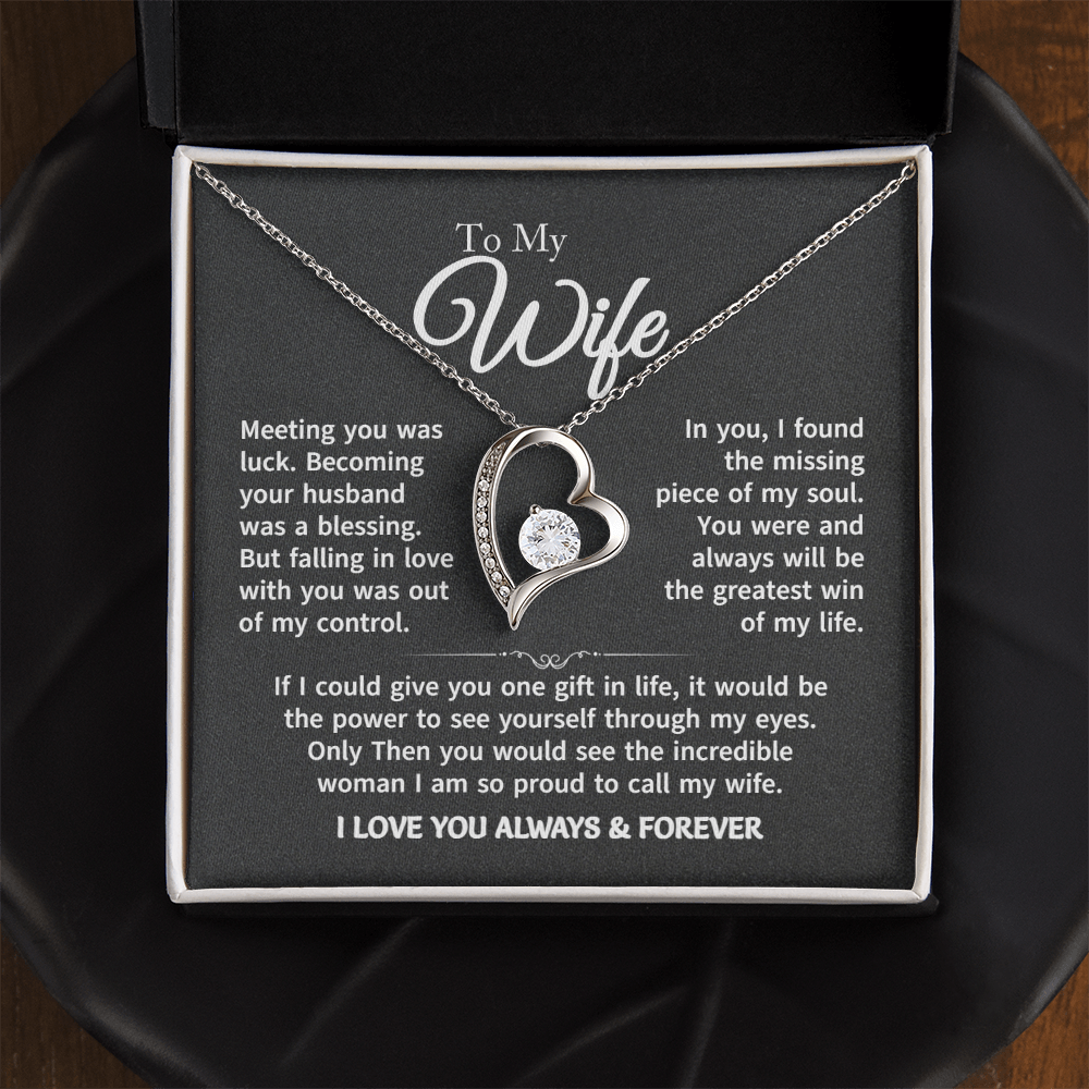 Gift For Wife - Gold Plated Heart Necklace To My Wife For Her Birthday, Valentine's Day, Christmas, Anniversary