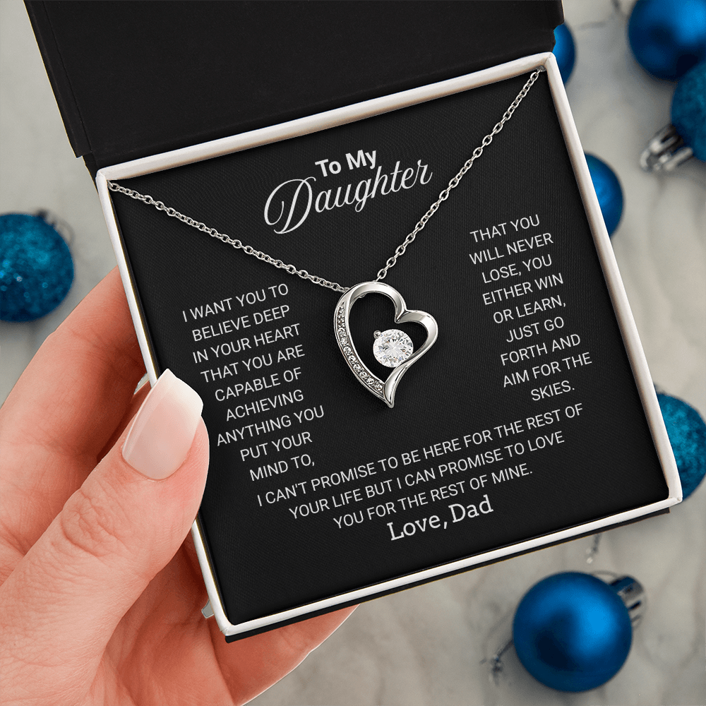 Gift For Daughter Necklace From Dad With Heartfelt Message - Jewelry Gifts For Graduation for Her From Mom or Daddy