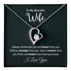 Gifts for Wife from Husband - Soulmate Necklace with Heartfelt Message Card & Box - Anniversary, Birthday, Christmas or Valentine's Day Gift for Girlfriend