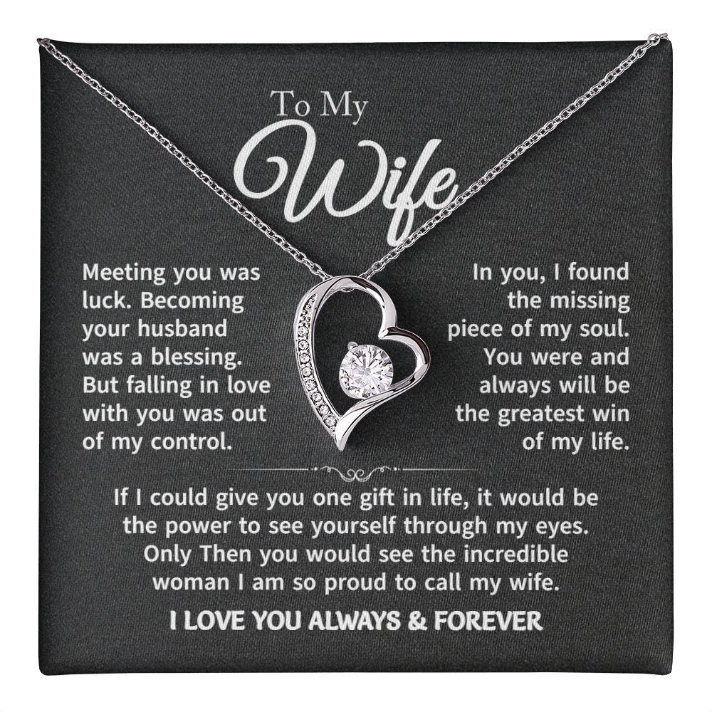 Gift For Wife - Gold Plated Heart Necklace To My Wife For Her Birthday, Valentine's Day, Christmas, Anniversary