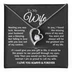 Gift For Wife - Gold Plated Heart Necklace To My Wife For Her Birthday, Valentine's Day, Christmas, Anniversary