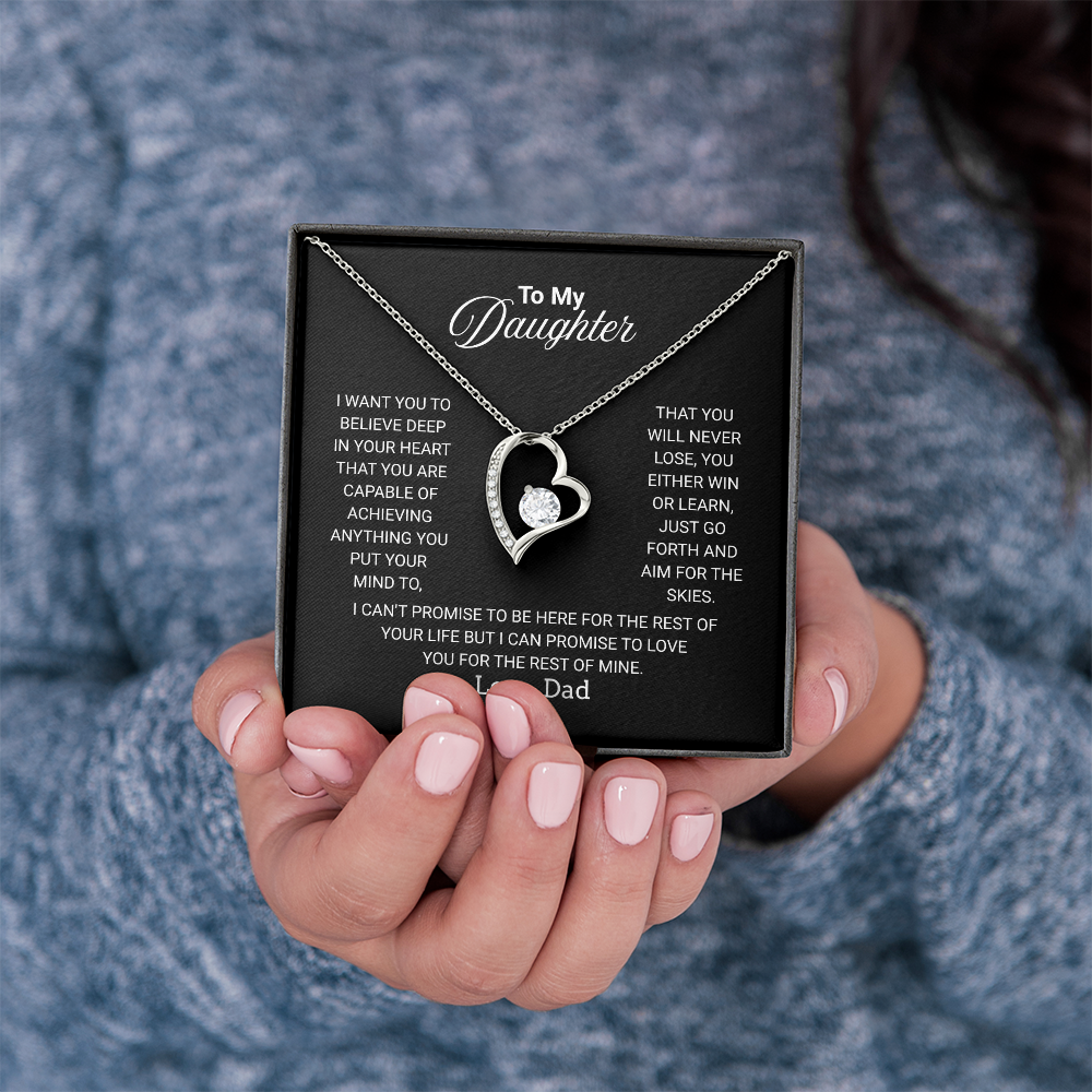 Gift For Daughter Necklace From Dad With Heartfelt Message - Jewelry Gifts For Graduation for Her From Mom or Daddy