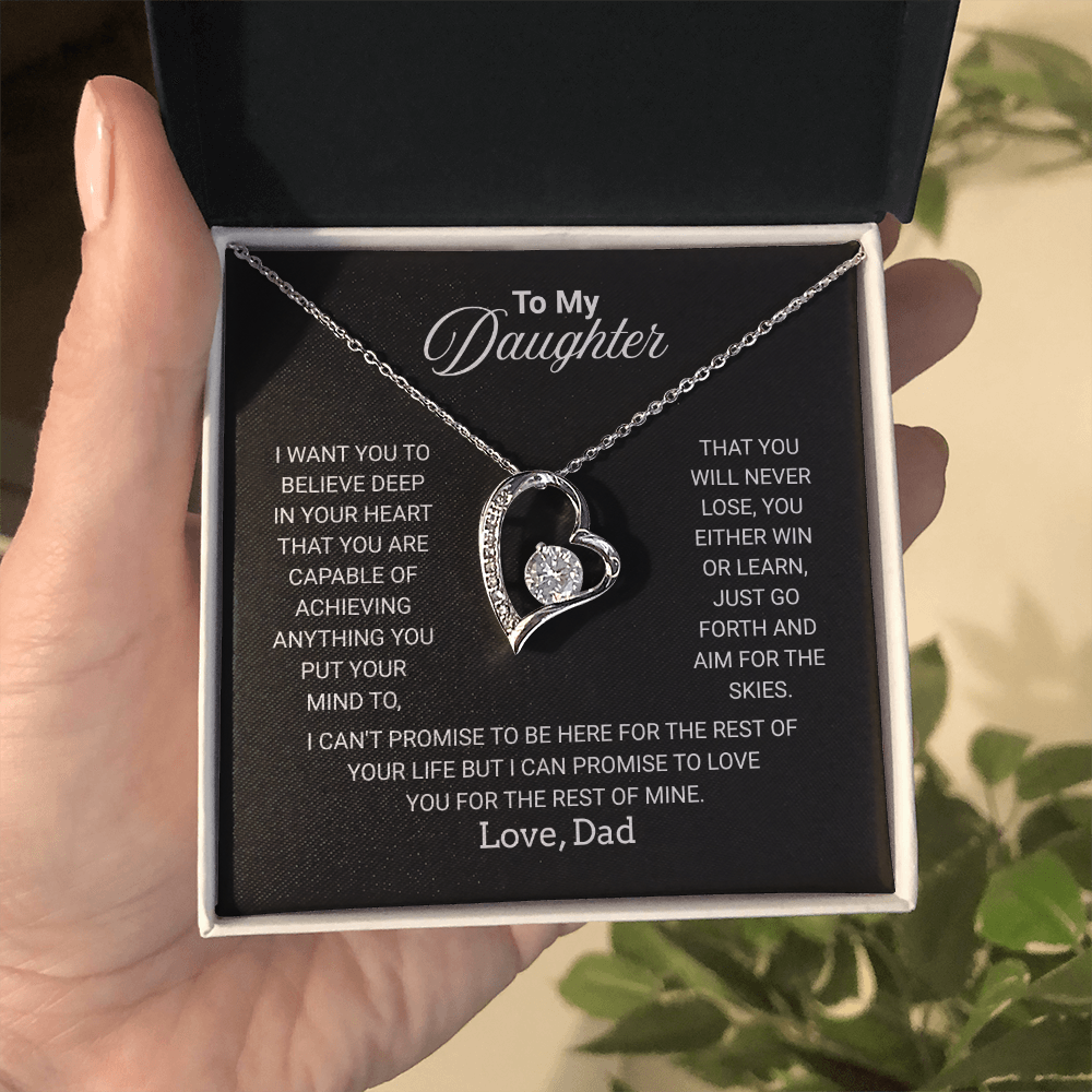 Gift For Daughter Necklace From Dad With Heartfelt Message - Jewelry Gifts For Graduation for Her From Mom or Daddy