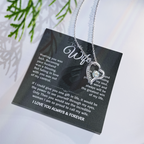 Gift For Wife - Gold Plated Heart Necklace To My Wife For Her Birthday, Valentine's Day, Christmas, Anniversary